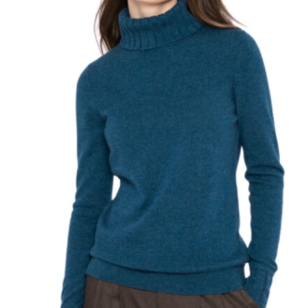 Ocean Blue Turtleneck Sweater